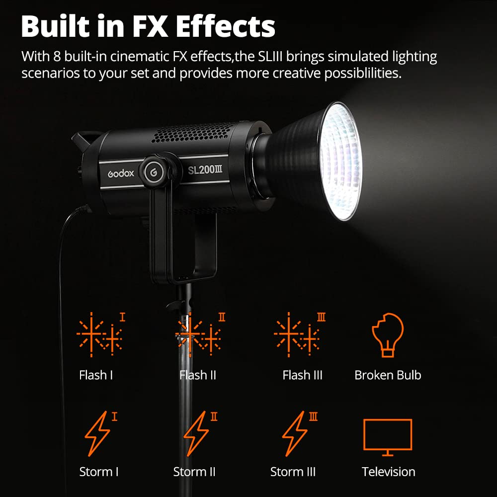 Amazon.com : Godox SL200III LED Light, 215W 5600K CRI 96, TLCI 97